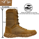 LAHORS Leather Lightweight Man Tactical Boots With Zip Combat Training Lace Up Waterproof Outdoor Hiking Breathable Shoes