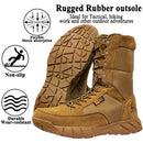 LAHORS Leather Lightweight Man Tactical Boots With Zip Combat Training Lace Up Waterproof Outdoor Hiking Breathable Shoes