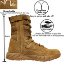 LAHORS Leather Lightweight Combat Boots Tactical Boots Men Outdoor Hiking Desert Shoes Breathable Comfort Male Jungle Ankle Shoes