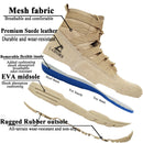 LAHORS Leather Lightweight Combat Boots Tactical Boots Men Outdoor Hiking Desert Shoes Breathable Comfort Male Jungle Ankle Shoes