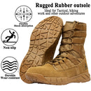 LAHORS Leather Lightweight Combat Boots Tactical Boots Men Outdoor Hiking Desert Shoes Breathable Comfort Male Jungle Ankle Shoes