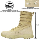 LAHORS Leather Lightweight Combat Boots Tactical Boots Men Outdoor Hiking Desert Shoes Breathable Comfort Male Jungle Ankle Shoes
