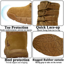 LAHORS Leather Lightweight Combat Boots Tactical Boots Men Outdoor Hiking Desert Shoes Breathable Comfort Male Jungle Ankle Shoes