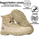 LAHORS Leather Lightweight Combat Boots Tactical Boots Men Outdoor Hiking Desert Shoes Breathable Comfort Male Jungle Ankle Shoes