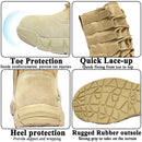 LAHORS Leather Lightweight Combat Boots Tactical Boots Men Outdoor Hiking Desert Shoes Breathable Comfort Male Jungle Ankle Shoes