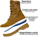 LAHORS Leather Man Combat Tactical Boots Outdoor Hiking Shoes Desert Army Boots Breathable Male Ankle Boots