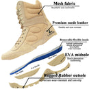 LAHORS Lightweight Cowhide Leather Tactical Boots Men's Boots Desert Combat Boots Outdoor Hiking Boots Ankle Shoes Men