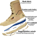 LAHORS Leather Lightweight Man Tactical Boots With Zip Combat Training Lace Up Waterproof Outdoor Hiking Breathable Shoes