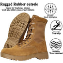 LAHORS Leather Man Combat Tactical Boots Outdoor Hiking Shoes Desert Army Boots Breathable Male Ankle Boots