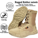 LAHORS Leather Lightweight Man Tactical Boots With Zip Combat Training Lace Up Waterproof Outdoor Hiking Breathable Shoes