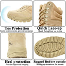 LAHORS Lightweight Cowhide Leather Tactical Boots Men's Boots Desert Combat Boots Outdoor Hiking Boots Ankle Shoes Men