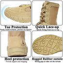 LAHORS Leather Lightweight Man Tactical Boots With Zip Combat Training Lace Up Waterproof Outdoor Hiking Breathable Shoes