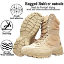 LAHORS Lightweight Cowhide Leather Tactical Boots Men's Boots Desert Combat Boots Outdoor Hiking Boots Ankle Shoes Men