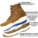 LAHORS Leather Lightweight Combat Boots Tactical Boots Men Outdoor Hiking Desert Shoes Breathable Comfort Male Jungle Ankle Shoes