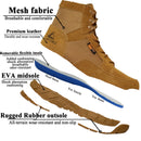 LAHORS Leather Lightweight Man Tactical Boots With Zip Combat Training Lace Up Waterproof Outdoor Hiking Breathable Shoes