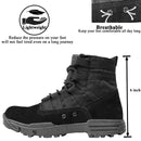 LAHORS Leather Lightweight Combat Boots Tactical Boots Men Outdoor Hiking Desert Shoes Breathable Comfort Male Jungle Ankle Shoes
