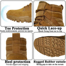 LAHORS Leather Lightweight Combat Boots Tactical Boots Men Outdoor Hiking Desert Shoes Breathable Comfort Male Jungle Ankle Shoes