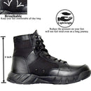 LAHORS Leather Lightweight Man Tactical Boots With Zip Combat Training Lace Up Waterproof Outdoor Hiking Breathable Shoes