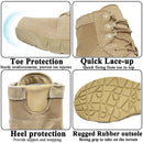 LAHORS Leather Lightweight Man Tactical Boots With Zip Combat Training Lace Up Waterproof Outdoor Hiking Breathable Shoes